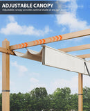 10x10 Ft Outdoor Retractable Pergola Aluminium Pergola Canop - Image 3