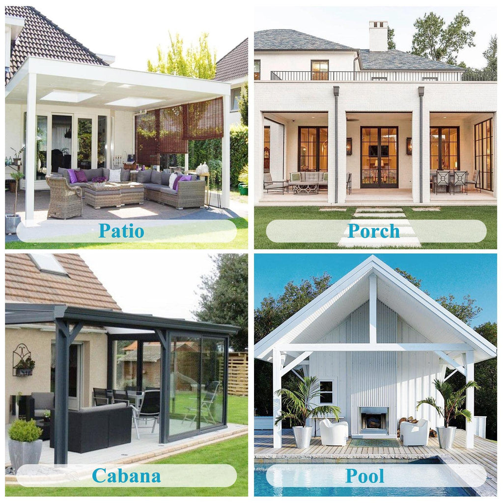 Outdoor Windproof Curtains Thermal Insulated Noise Reducing Lightproof Blackout Draperies Grommet at Top and Bottom