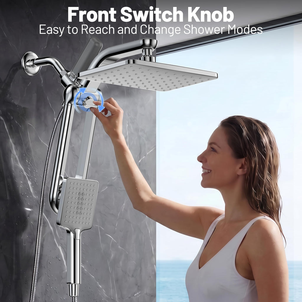 Dual Filtered Rainfall Handheld Showerhead Spray Combo