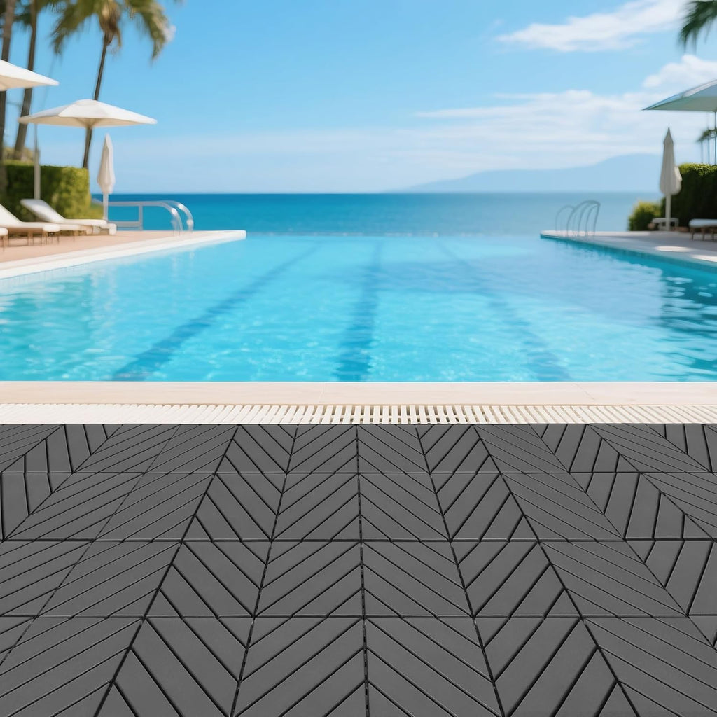 44Pcs Interlocking Deck Tiles, Non-Slip Outdoor Flooring 12" Patio Tiles Outdoor Interlocking All Weather, for Garden