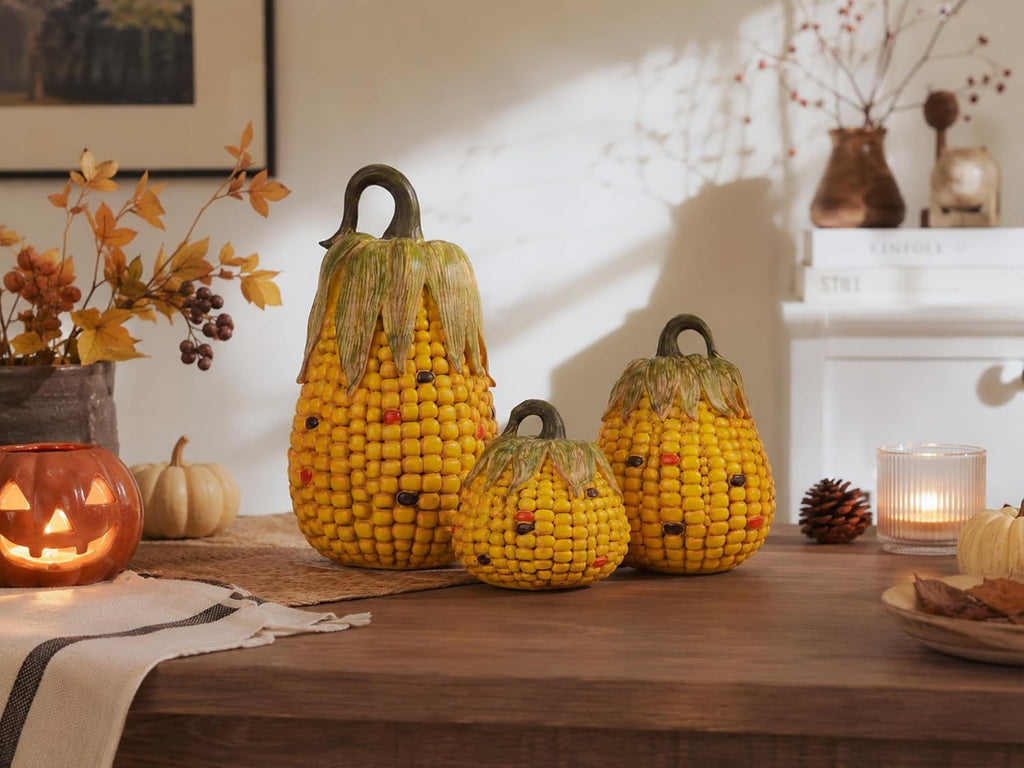 Fall Decorations Pumpkins for Decorating - Set of 3