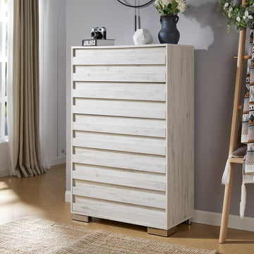 47" Farmhouse 5-Drawer Dresser with Slat Handles