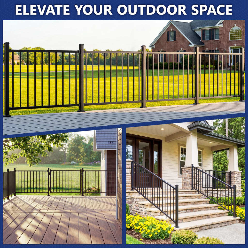 36 in. H x 16 ft. W Modular Aluminum Deck Railing Kits with Post