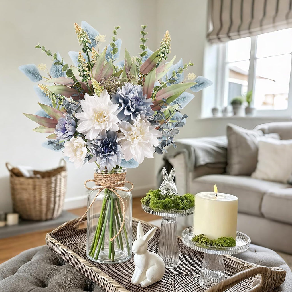 Fake Flowers in Vase Artificial Flowers Coffee Table Decor, Faux Flowers in Vase, Flower Arrangements Artificial