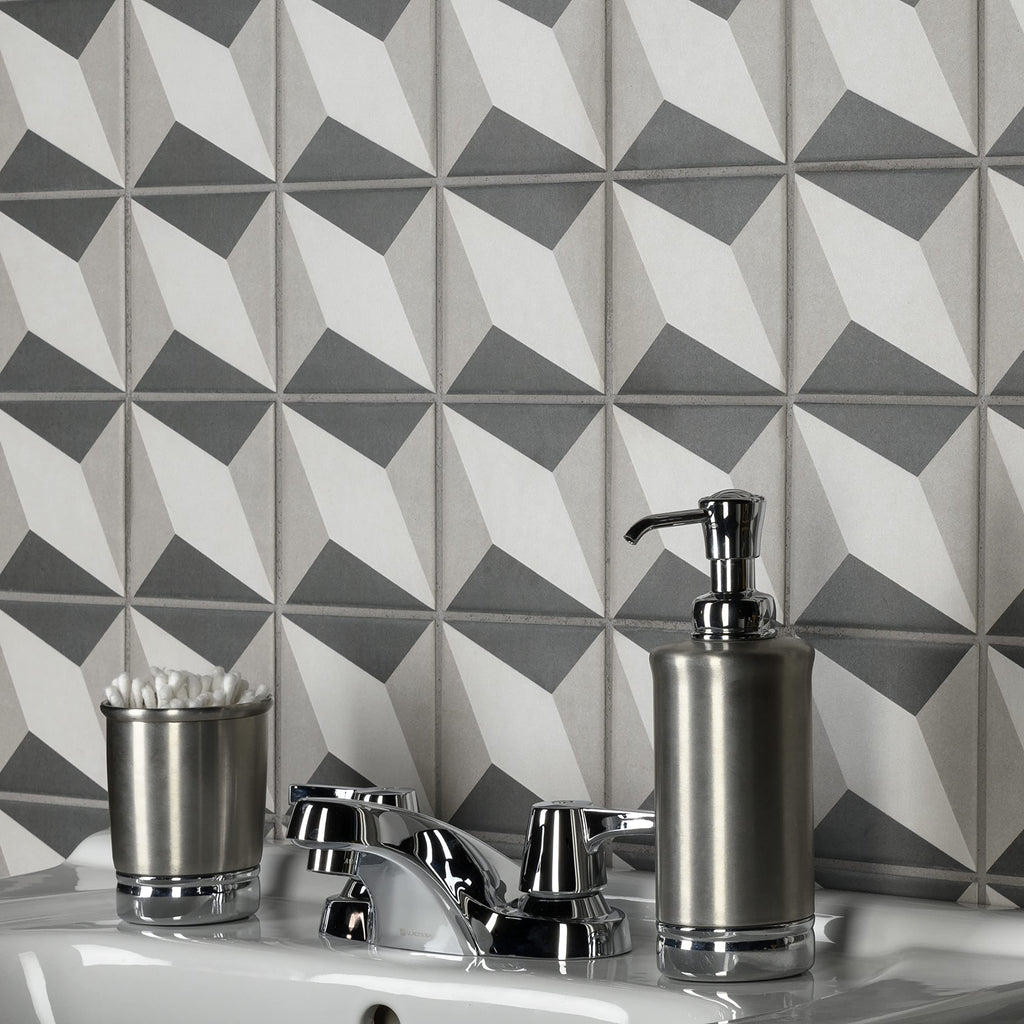 Twenties Mini Diamond 3-7/8" x 3-7/8" Ceramic Floor and Wall Tile