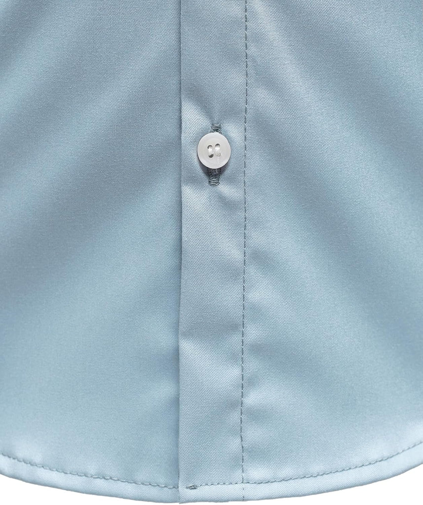 Boys Stretch Dress Shirts Wrinkle Free Long Sleeve Button Down Shirt