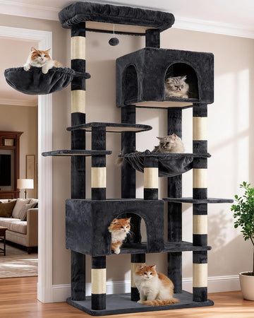 Cat Tree, 76-Inch Tall Heavy Duty Cat Tower for Big Cats