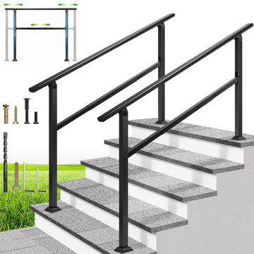 5 Step Adjustable Straight Oval Hand Rails for Outdoor Steps