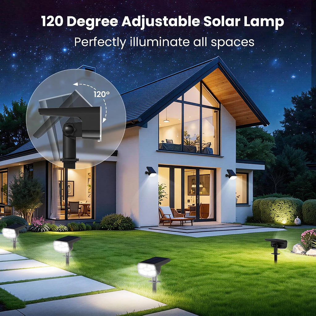 Solar Spot Lights Outdoor Waterproof,2 Pack,2 Lighting Modes Solar Spotlights, Solar Lights for Yard Garden Lawn
