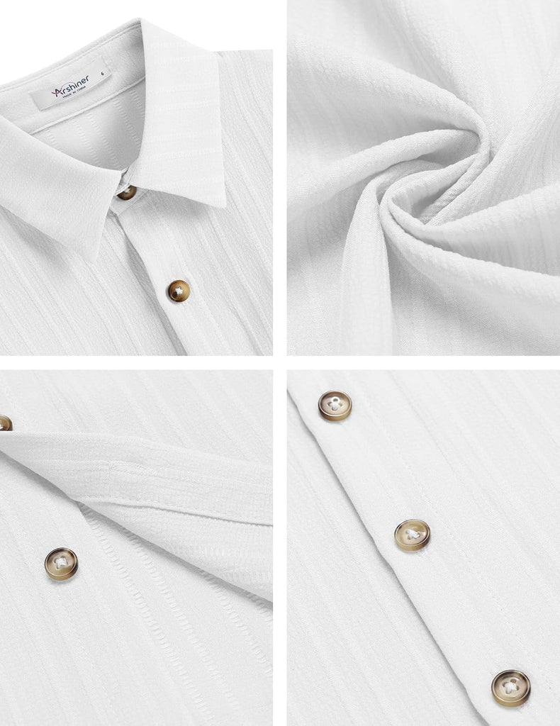 Boys Casual Short Sleeve Button Down Shirt Fashion Textured Summer Beach Shirt Old