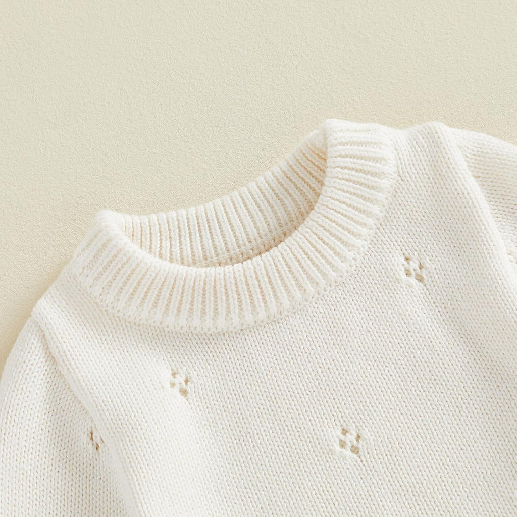 Baby Girl Coming Home Outfit Ruffle Knit Sweater Romper
