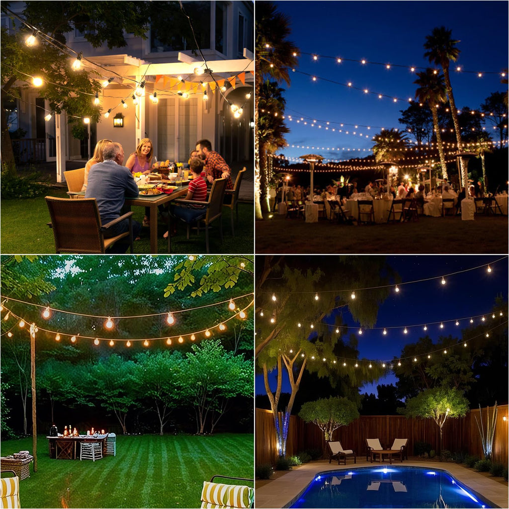 Solar String Lights Ourdoor Waterproof, Patio Lights Solar Powered with Remote, ST38 32 Vintage Edison
