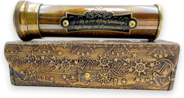 Handcrafted Brass Kaleidoscope - Vintage Nautical Collectible Gift for Adults & Collectors - Sentimental Keepsake