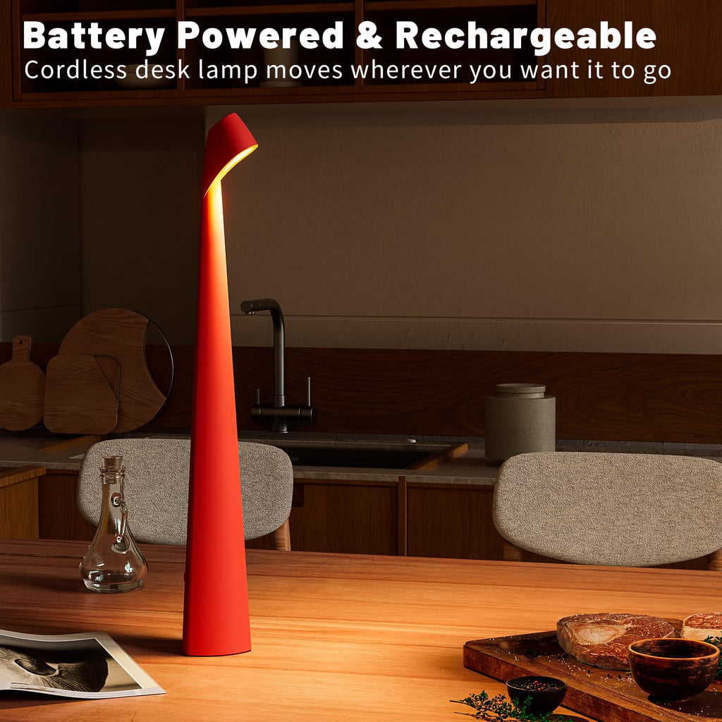 Cordless Rechargeable Reading Metal Table Lamp, 3-Level Brightness