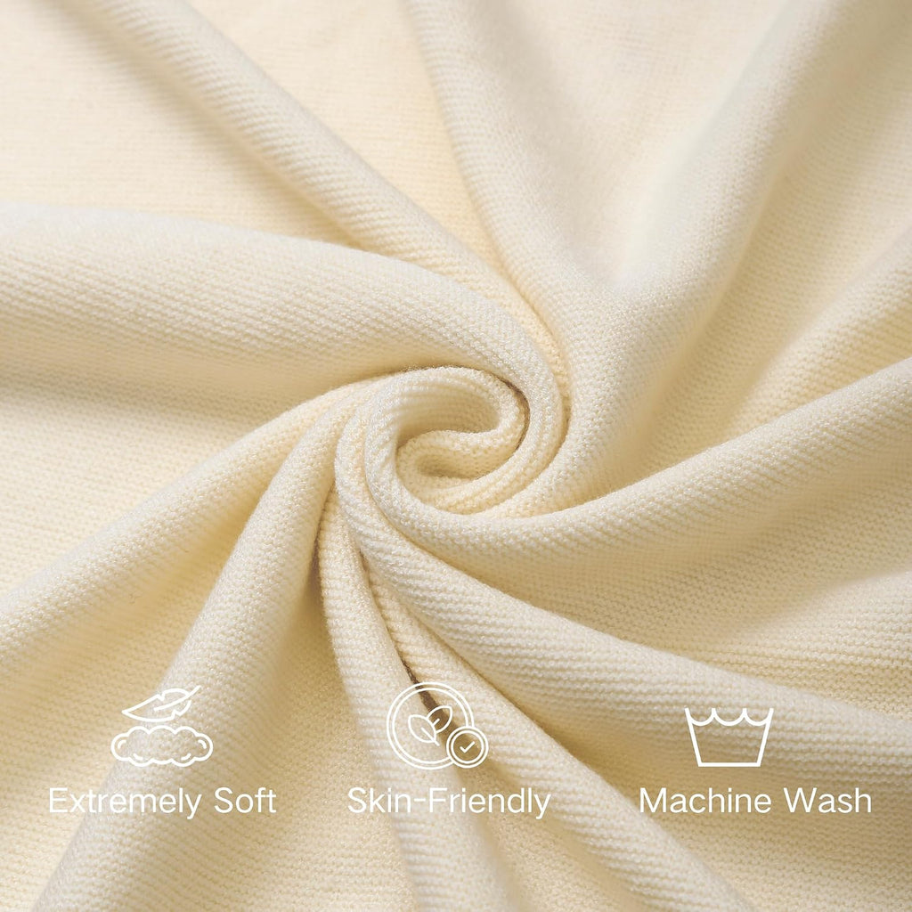 Knit Baby Blanket Soft Warm Newborn Receiving Swaddle Blankets Cozy for Crib Infant Boy Girl 40x30in Creamy White