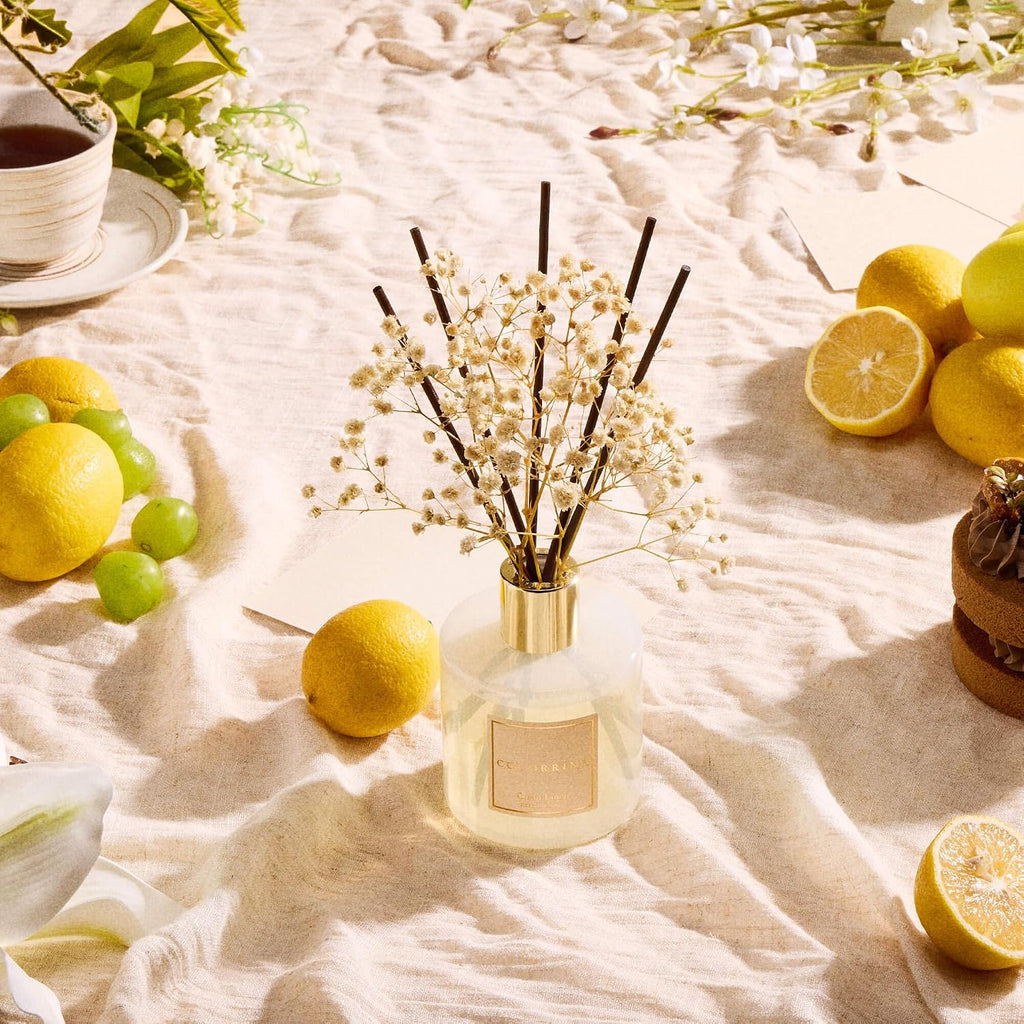 Reed Diffuser Set, Clean Linen 6.7 fl oz Scented Diffuser with Sticks Home Fragrance Reed Diffuser Shelf Décor