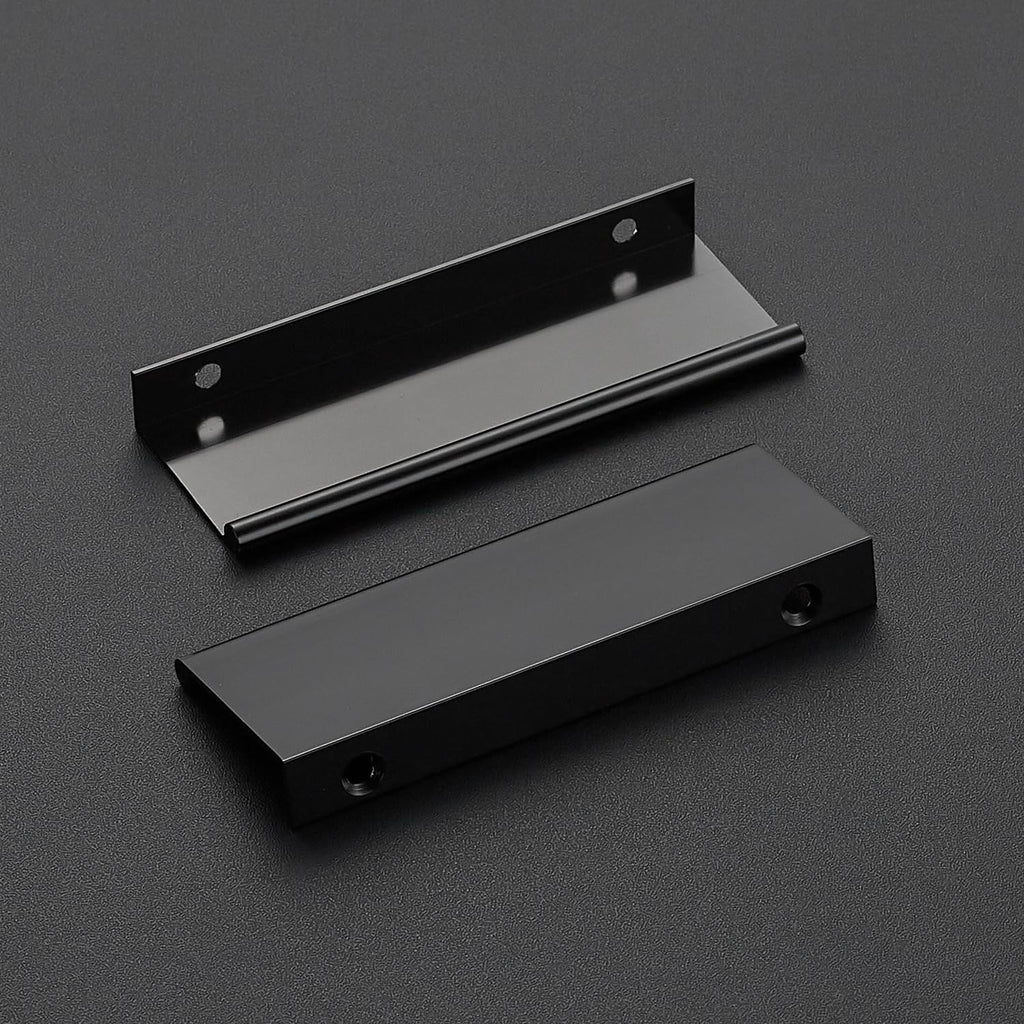 Matte Black Cabinet Pulls Finger Edge Pulls 3 Inch 2 Pack