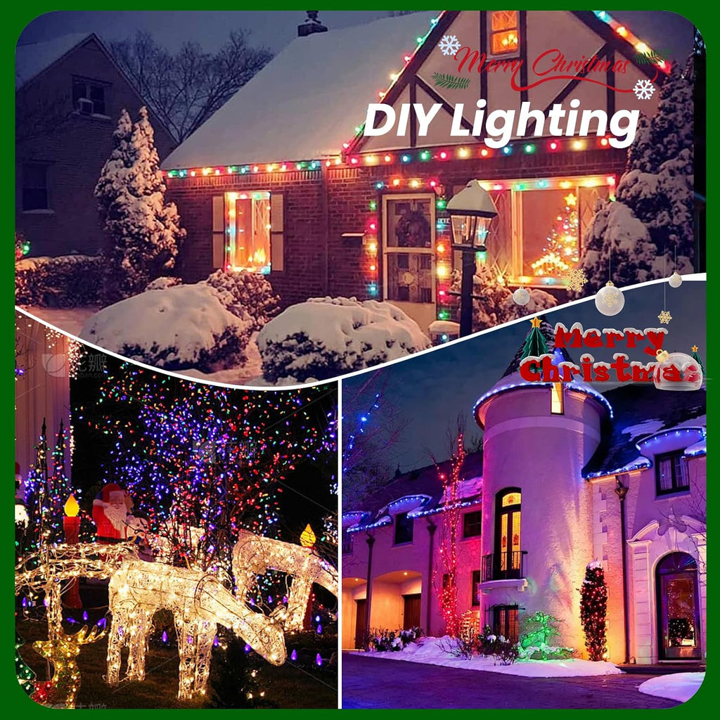 Commercial 300FT C9 Christmas Light Sockets Set Spool, Green Wire