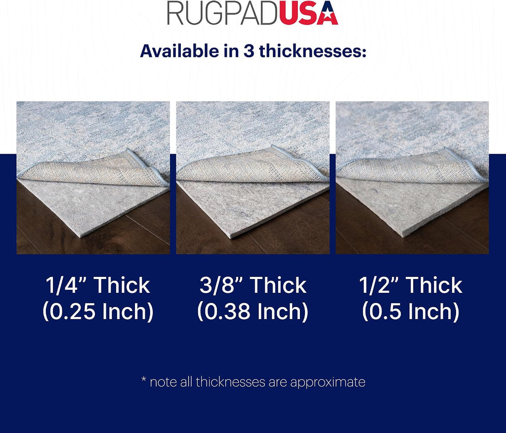 9'x12', 100% Felt Rug Pad (3/8" Thick), Safe for All Floors, Low-VOC, Made in the USA, 2-Year Warranty - Set of 108
