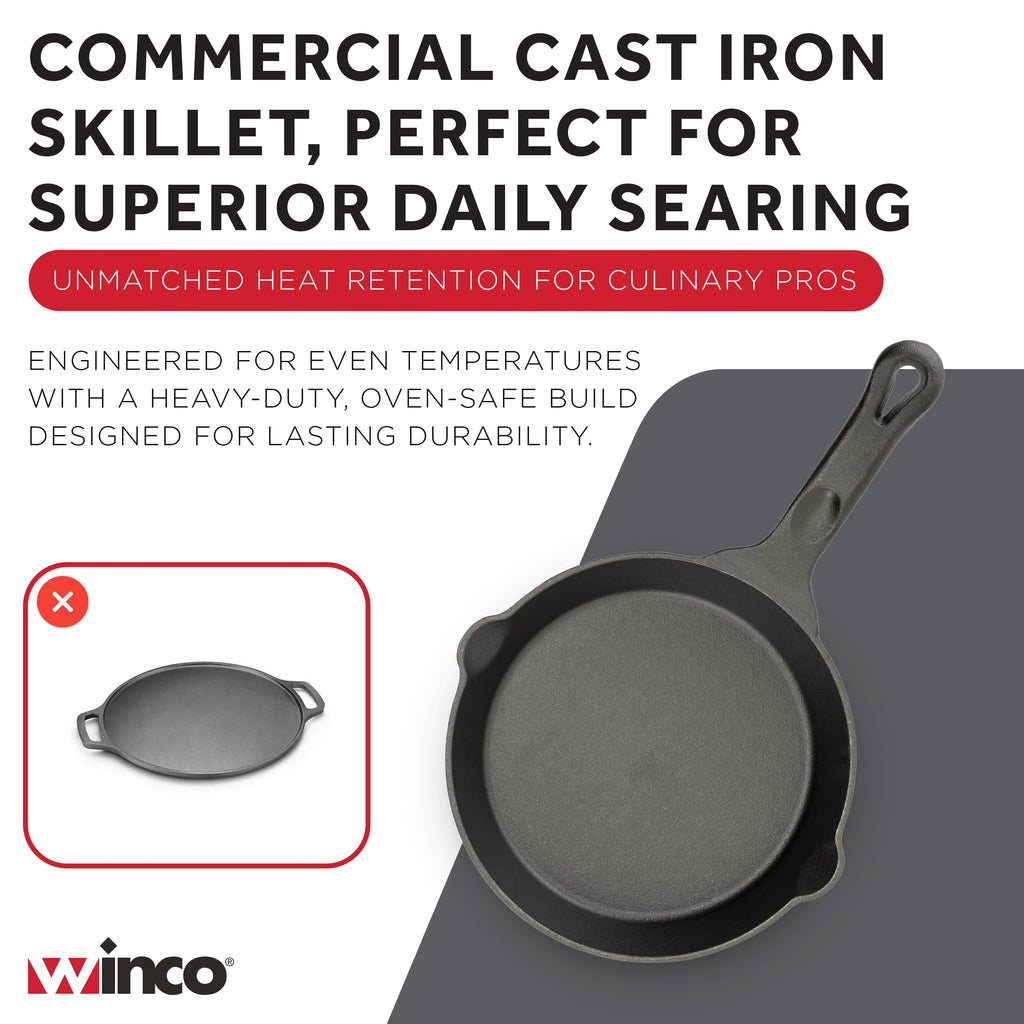8" Black Cast Iron Skillet with Handle