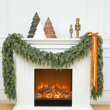 2 Pcs 9 ft Christmas Artificial Cedar Garland Realistic