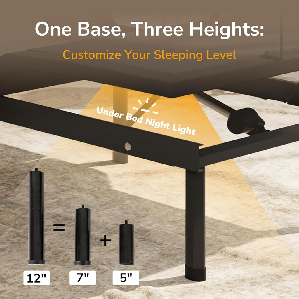 Split King Adjustable Bed Frame with Remote & Massage,Zero Gravity - Set of 2