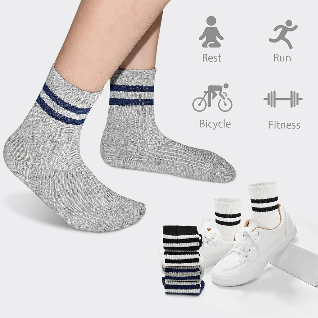 12 Pairs Kids Socks Cotton Athletic Socks for Boys