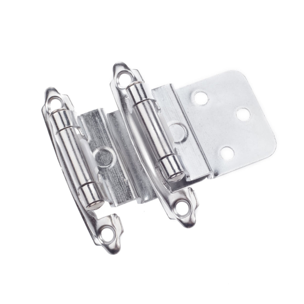 3/8" Inset/Offset Cabinet Hinge (25 Pair -50 Pack), Self Closing, in Chrome Plated Finish