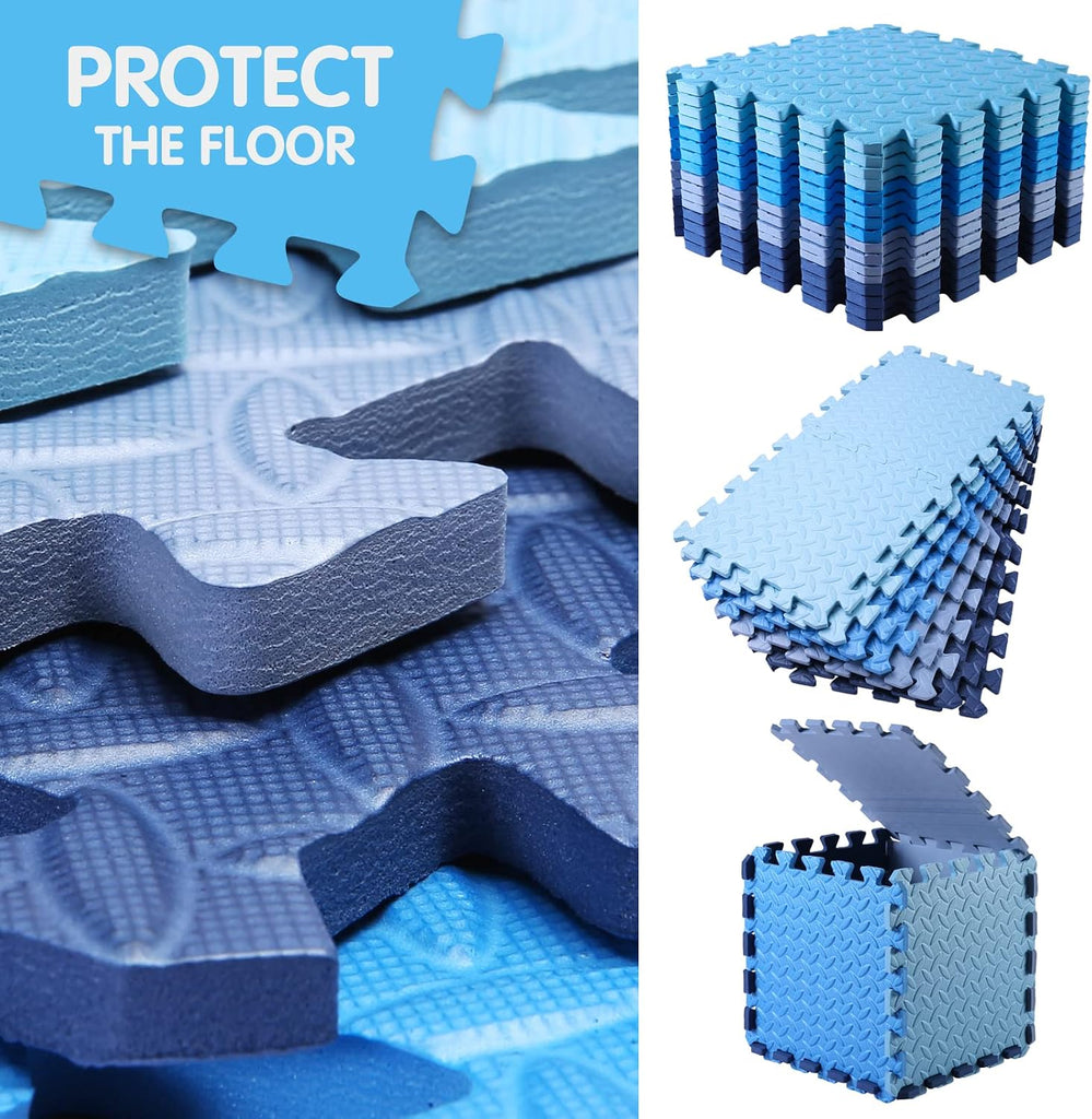 16 Tiles Foam Play Mat, Soft & Safe EVA Foam Mats for Floor, Square Play Mat, Kids Foam Puzzle Floor Mat, 47x47 Play