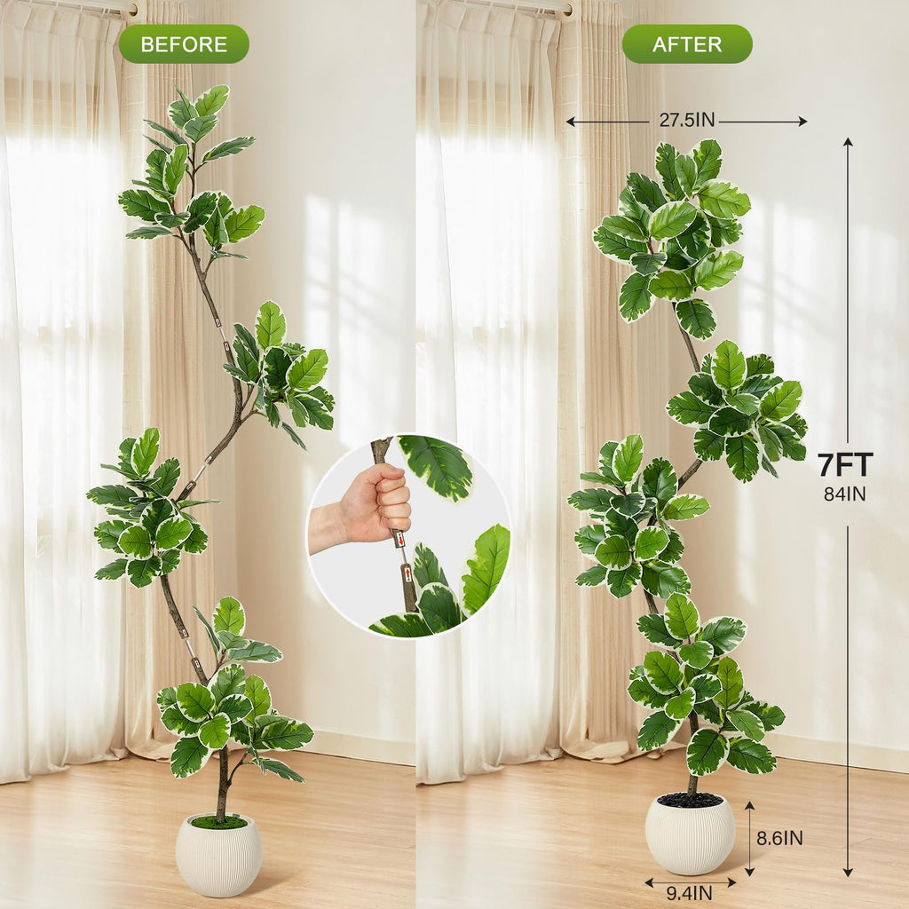 Fiddle Leaf Fig Tree Artificial Indoor with Sphere Planter