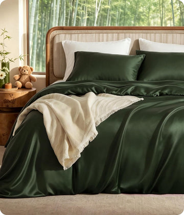 100% Organically Grown Bamboo Viscose Duvet Cover Set King | Cooling Bedding Set for Hot Sleepers | PureWoven Luxury