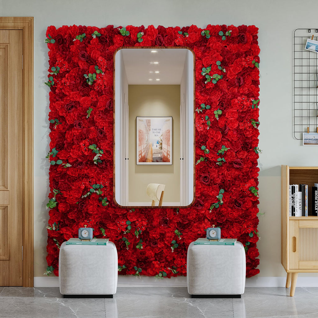 12pcs Flower Wall Panel 16.5"x16.5" Silk Floral Panels Decor