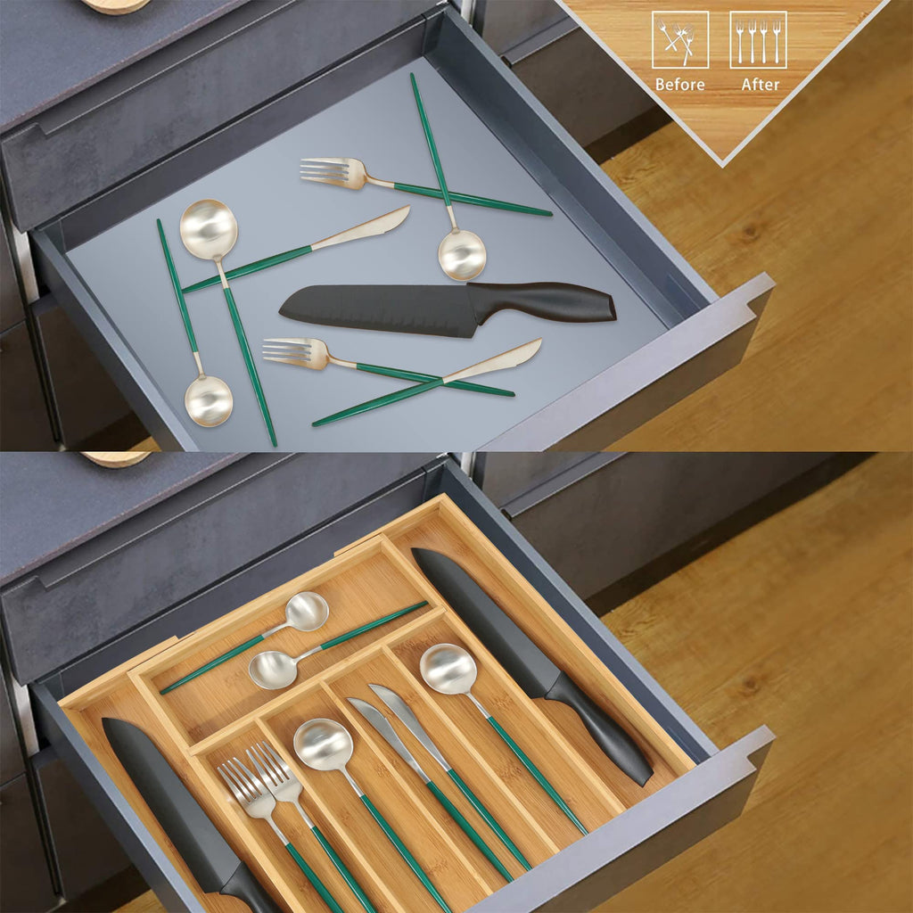 Bamboo Drawer Organizer, Medium, Natural