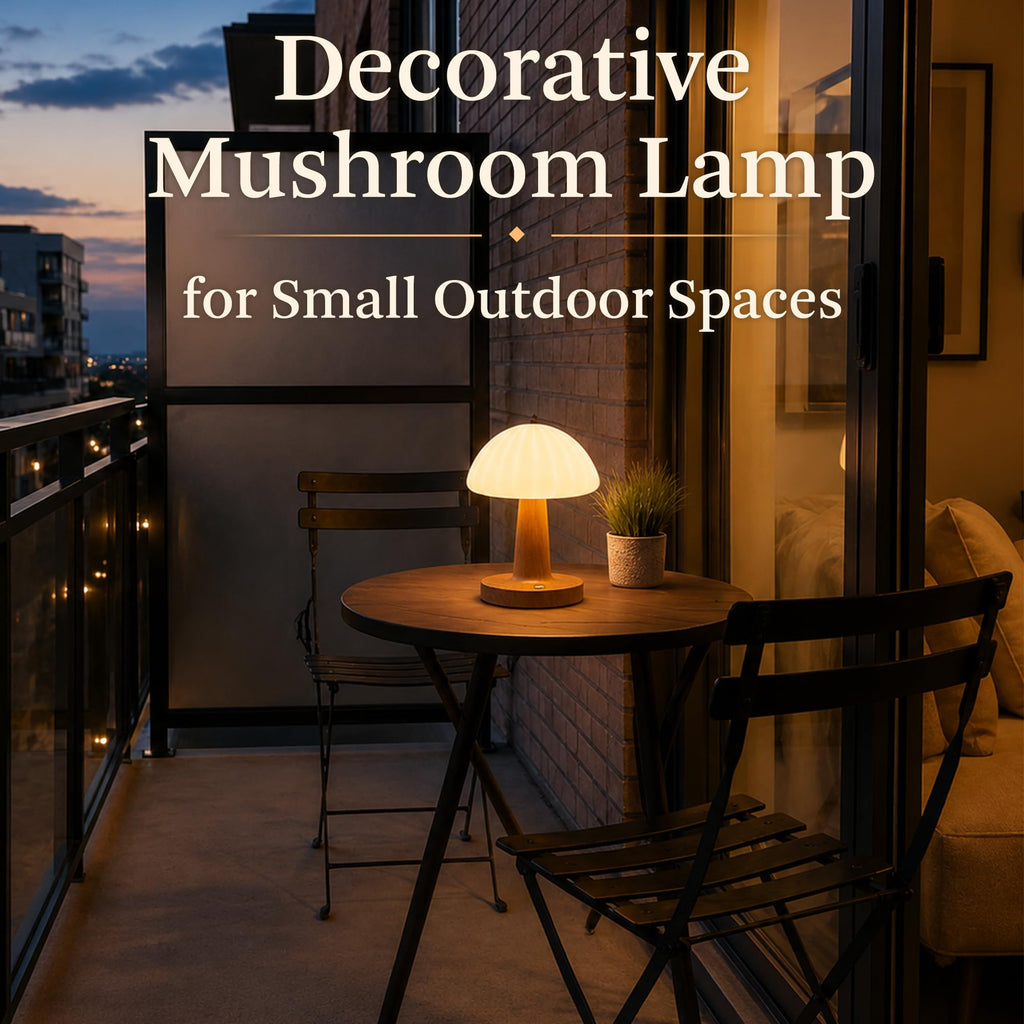 Outdoor Table Lamp, Mushroom Shape, Rechargeable, Waterproof