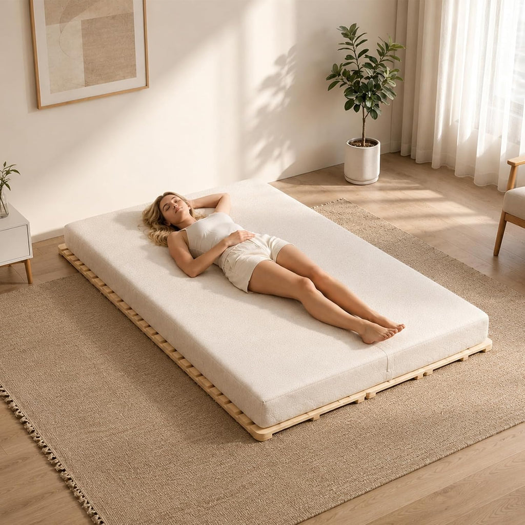 Floor Bed Frame, Foldable Tatami Bed Frame Futon Frame