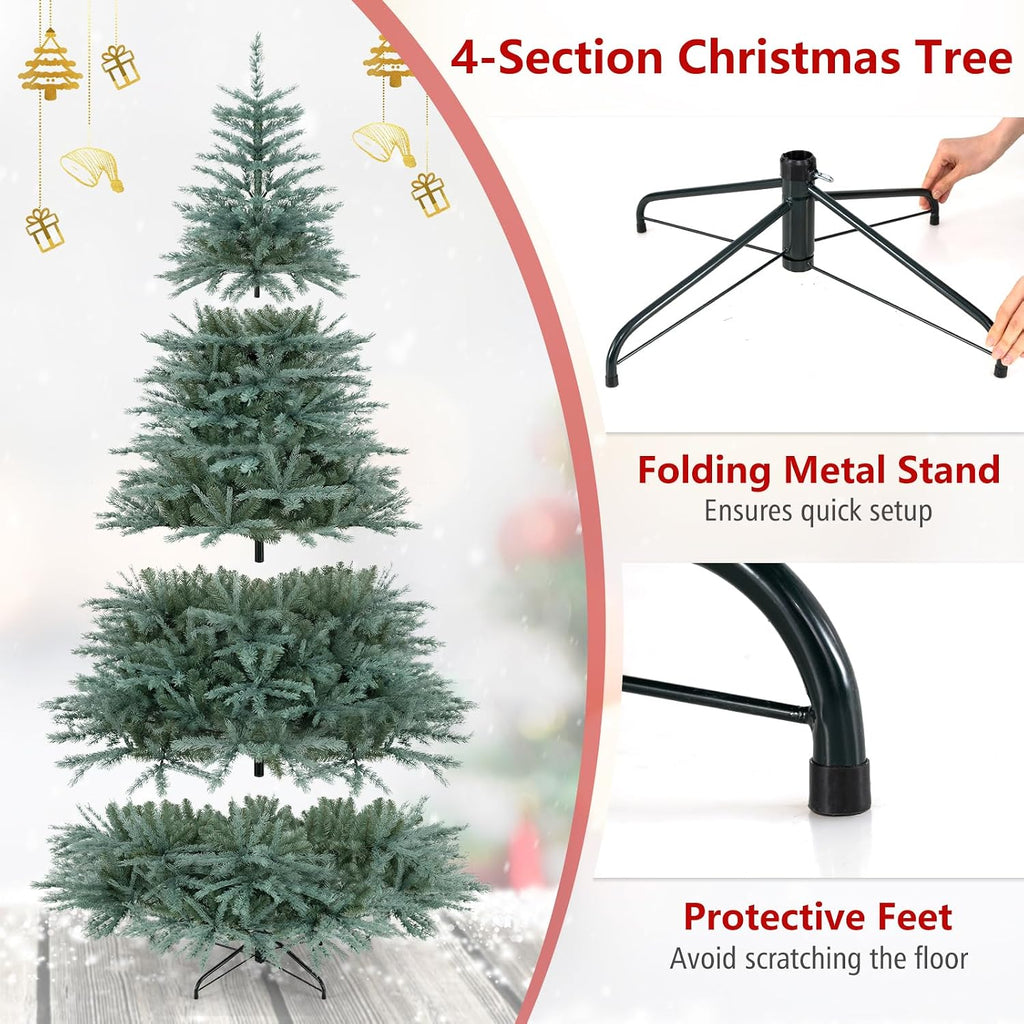 8ft Artificial Spruce Christmas Tree with 1765 Lush Branch Tip