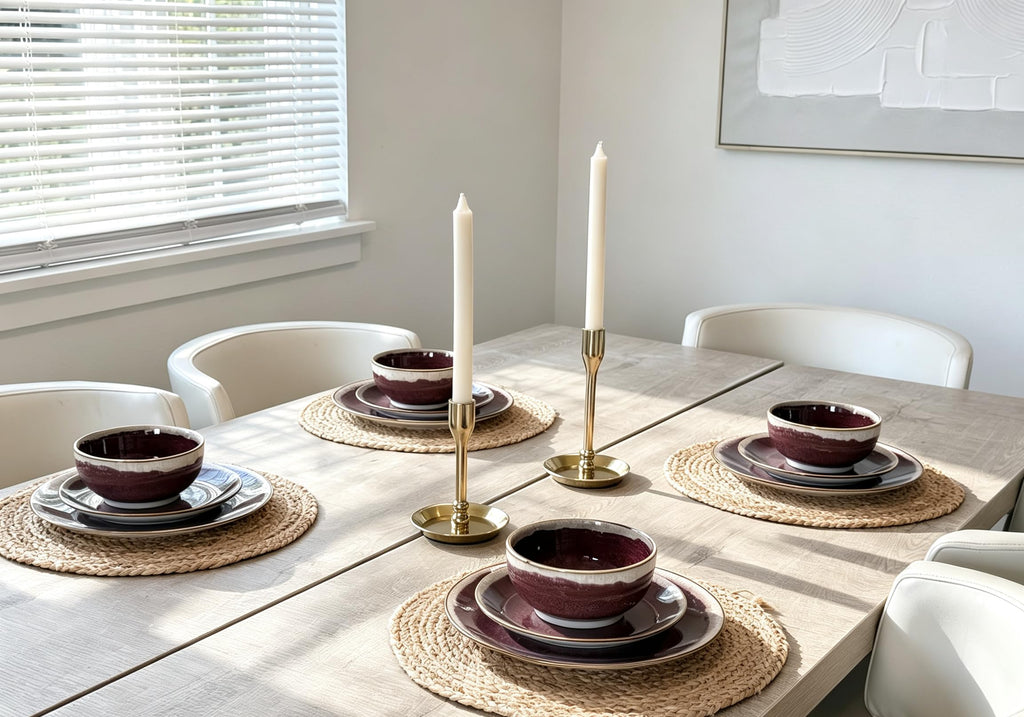 12 Pieces Ceramic Dinnerware Sets for 4, Moss Green