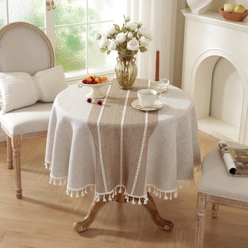 Rustic Tablecloth Cotton Linen Waterproof Tablecloths Burlap Table Cloths Dining, Party, Holiday, Christmas, Buffet