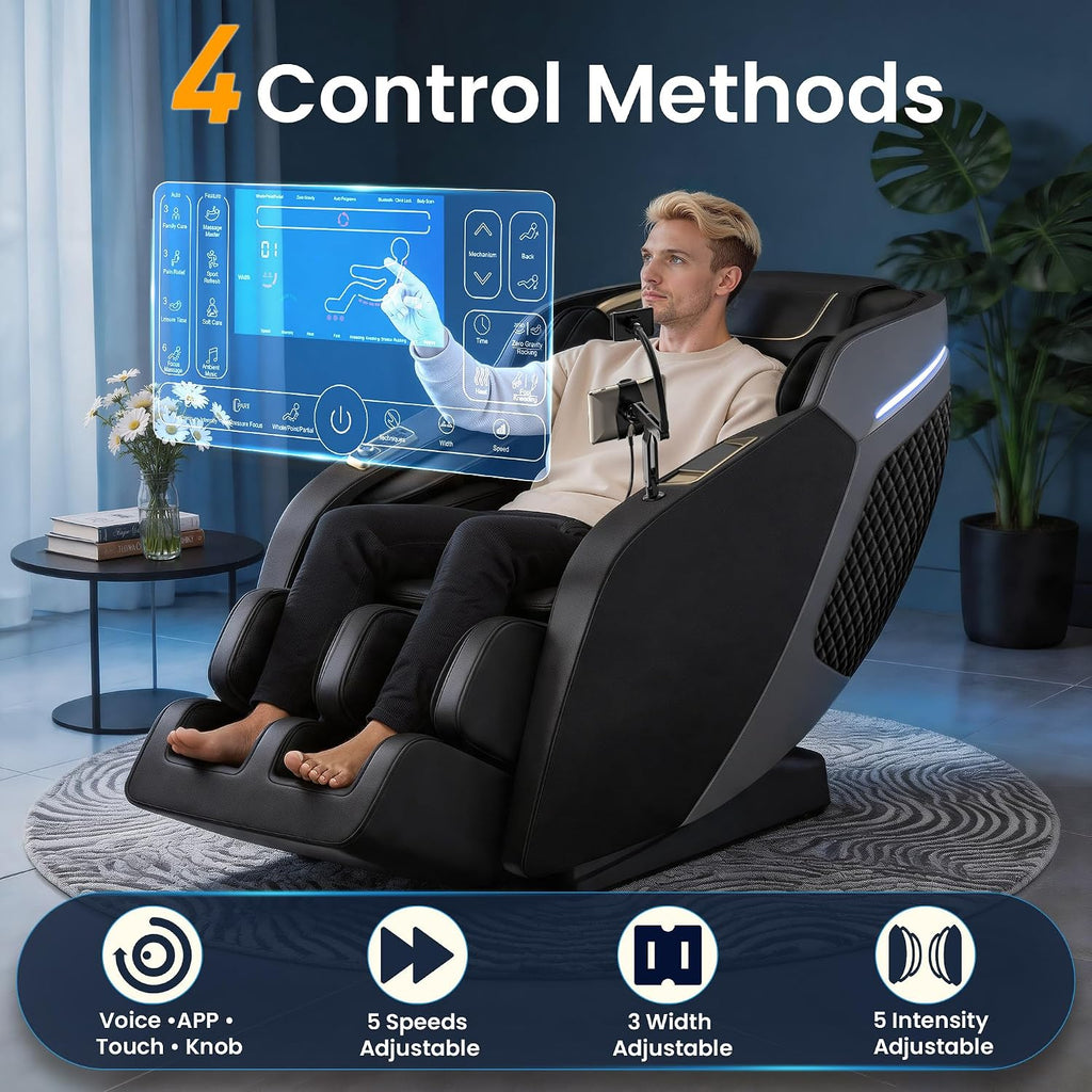4D Massage Chair Full Body, Zero Gravity Recliner with AI Body Scan & SL Track, Air Compression, Heat Therapy, Foot