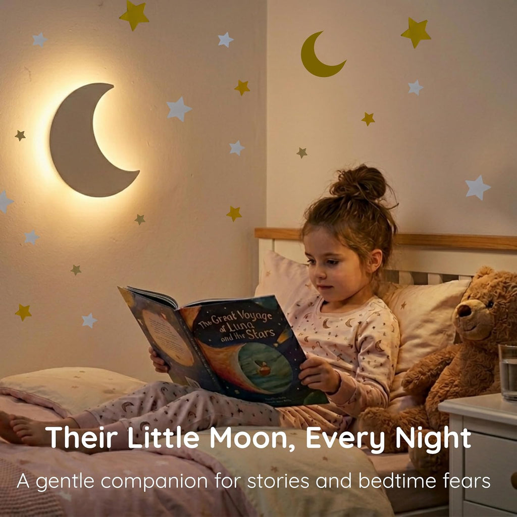 Moon Wall Light for Moon and Stars Decor - Toddler Night Light