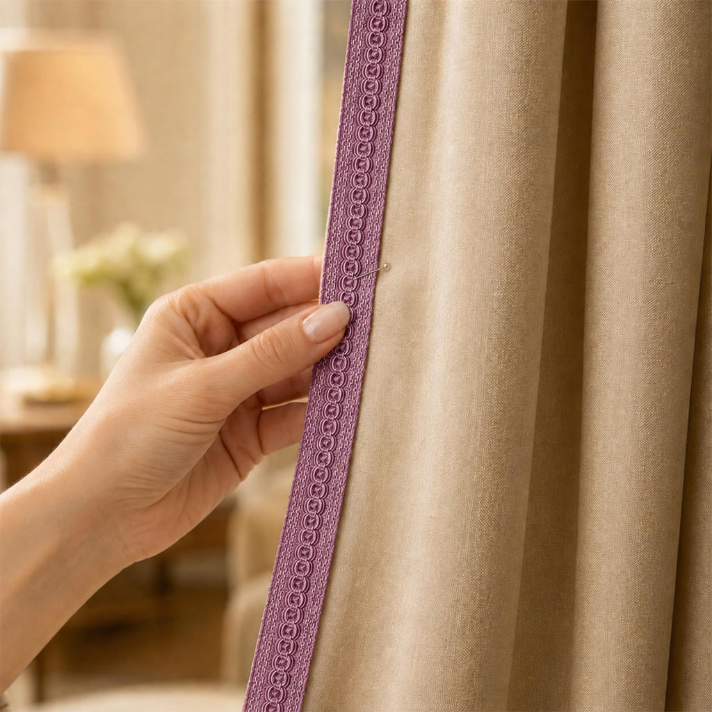 Purple Lace Fabric Trim 0.8"/13Yards Polyester Woven Gimp Braid Trim