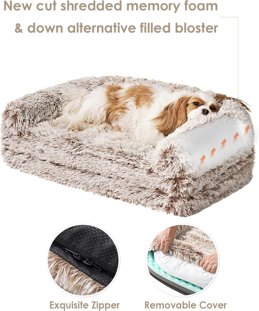 Foldable XXL Dog Bed for Large Sized Dog - 54x38x7.5, Faded Brown