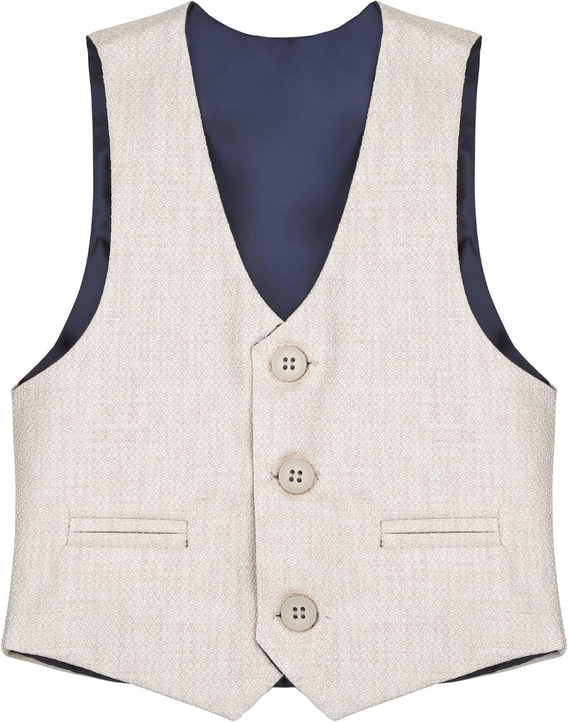 Boys Formal Suit 4 Piece Vest, Pants and Tie Dresswear Suit Set
