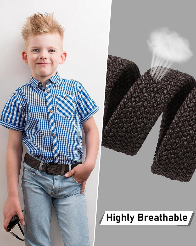 Kids Belt for Boy Stretch Pin Buckle Elastic Woven Casual Toddler Youth Belt