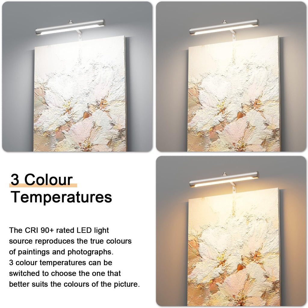 12" Plug in Picture Light 4W Nickel Art Light with Remote