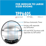 Therapure TPP640 Air Purifier Tower with Air Sensor, Handle, and Remote Control (Black)