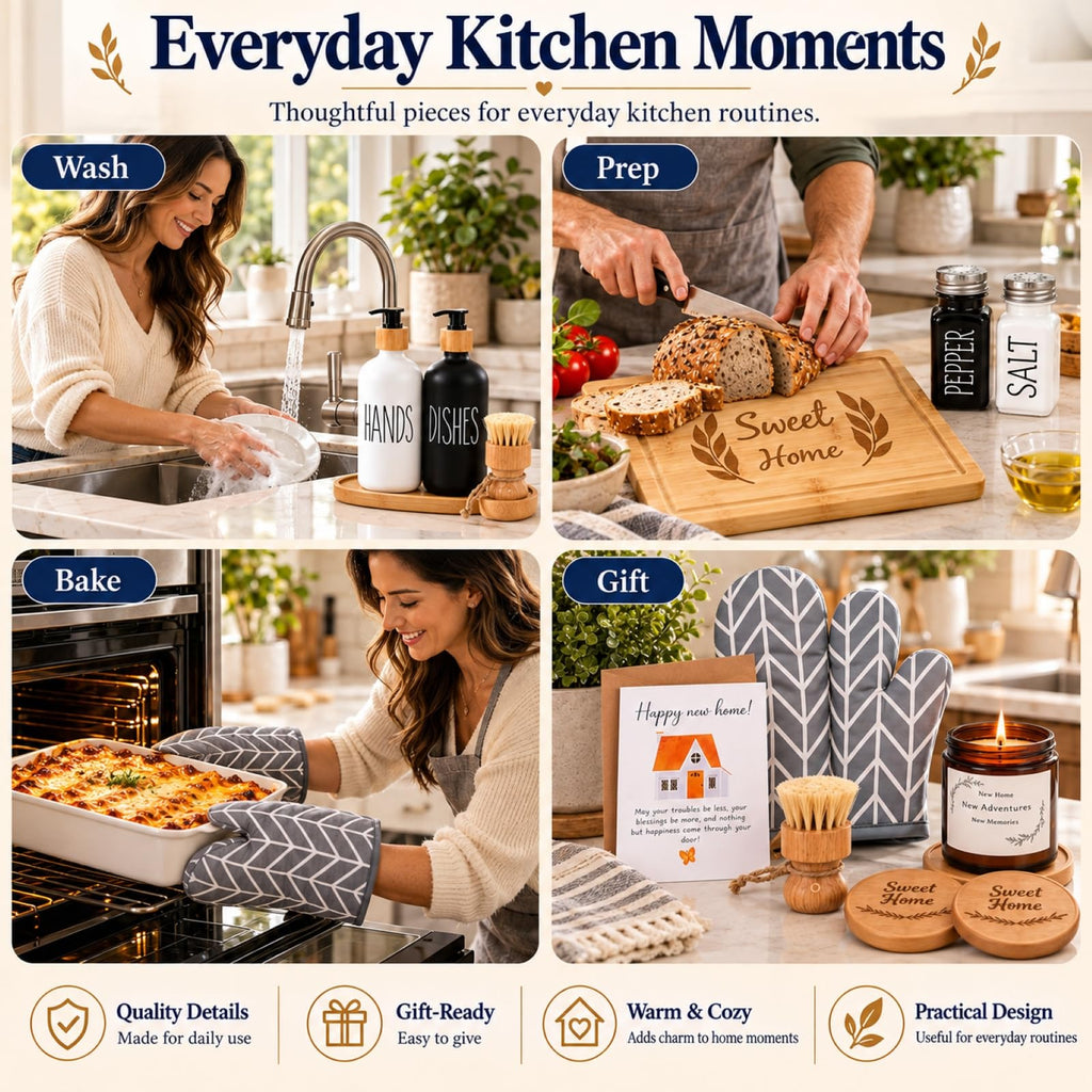 Warming gifts new home basket, New Home Gift Basket (21-Piece) - Thoughtful Housewarming Gift for Families & Couples