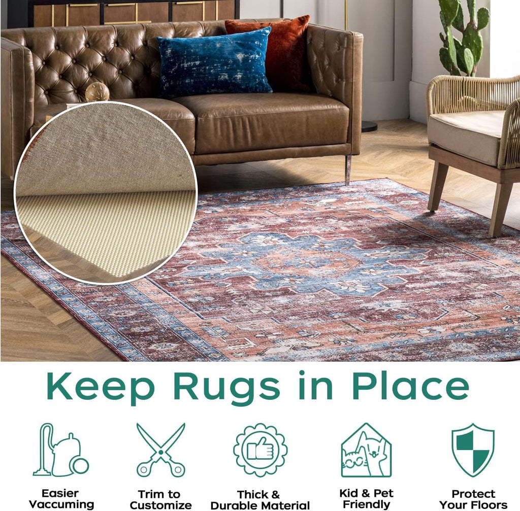 BAGAIL Non-Slip Rug Pad Gripper 2x6 ft for Area Rugs and Hardwood Floors - Set of 6