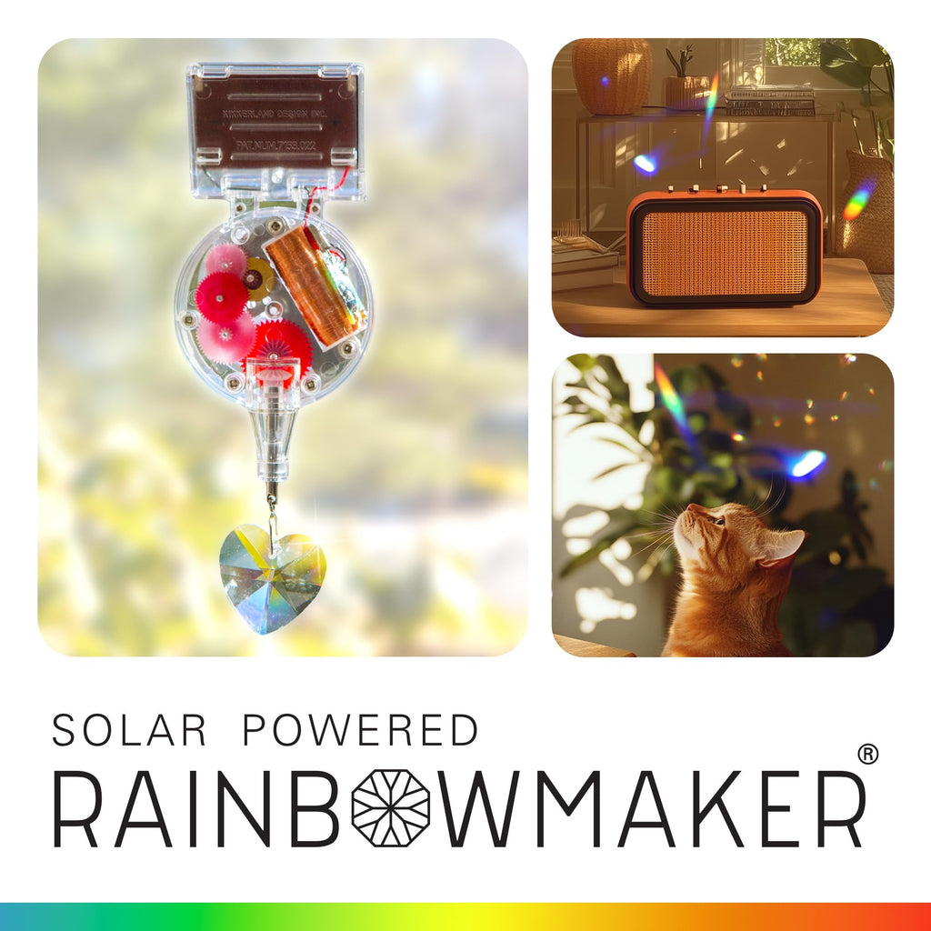 Solar Powered - Prism Suncatcher, Fun Home Window Decor - Unique Gift for Christmas & Birthdays - Heart Shaped