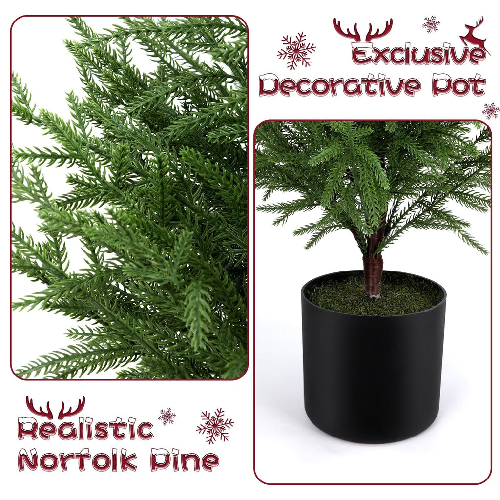 3FT Artificial Norfolk Pine Potted Christmas Tree, Unlit